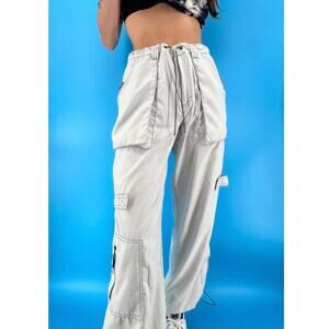 Y2K Kik Girl rave wide leg cargo pants 2000s vintage